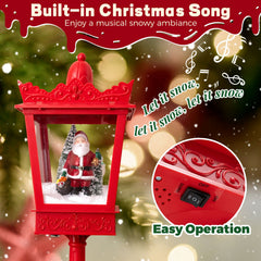 188 cm Christmas Streetlamp Plug-in Musical Lamp Post in Red, image 7