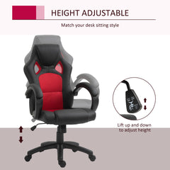 Vinsetto Office Chair Faux Leather Swivel Computer Desk Chair for Home Office with Wheels Armrests Black