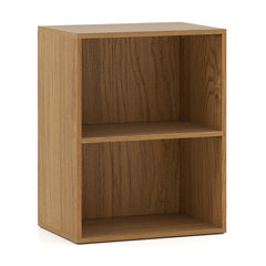 2-Cube Bookcase Floor Standing Open Bookshelf with 5-Position Adjustable Shelf-Natural