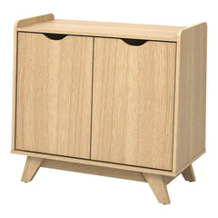 2 Door Modern Wooden Buffet Sideboard Organizer with Adjustable Shelf-Natural