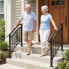 2 Pack Outdoor Handrails for Steps with Adjustable Angle for Concrete
