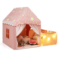 2-in-1 Kids Camping Tent with Attachable Side Playpen for Toddlers-Pink
