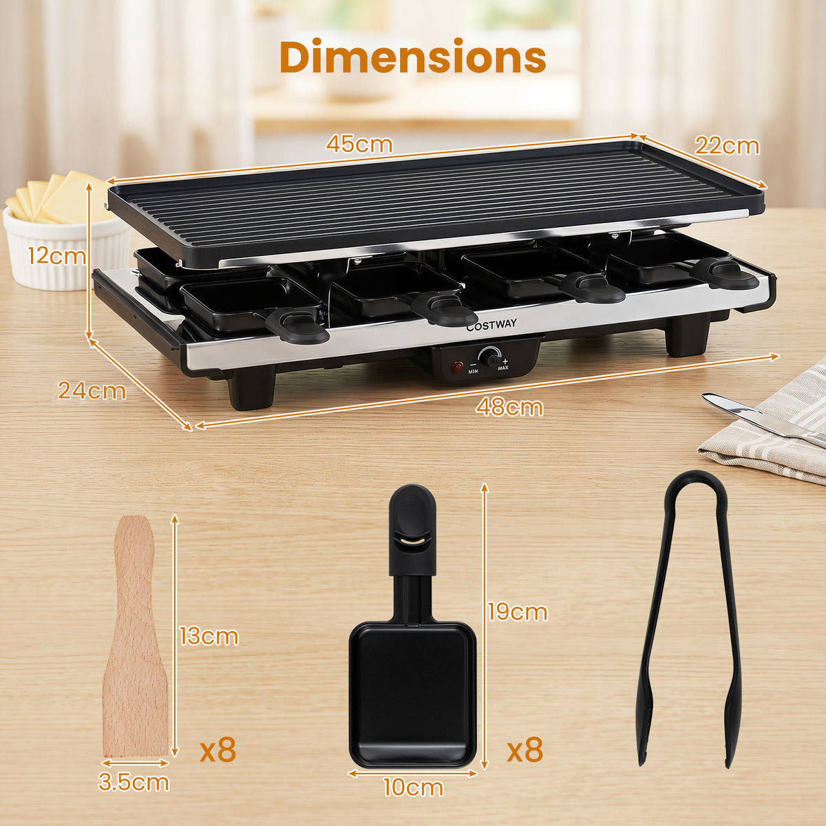 2-in-1 Table Grill and Griddle with Reversible Nonstick Plate