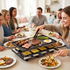 2-in-1 Table Grill and Griddle with Reversible Nonstick Plate