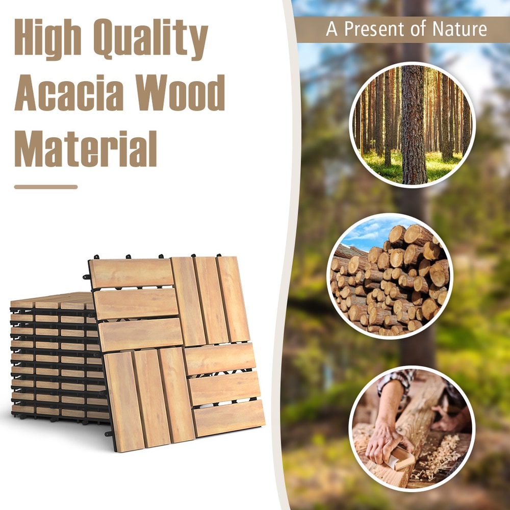 Collage showing acacia wood material and logs