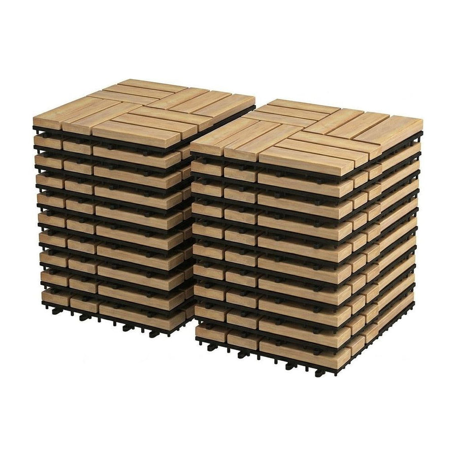 20 PCS Wood Tiles Acacia Wood Interlocking Floor Tiles