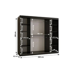 Uppsala V2 Sliding Door Wardrobe 200cm