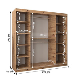 Boliwia Sliding Door Wardrobe 200cm - product image 14