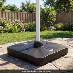 210 KG Outdoor Cantilever Umbrella Base with Wheels-Black