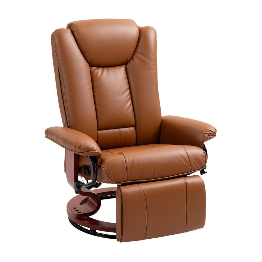 HOMCOM Faux Leather Recliner Chair - Brown