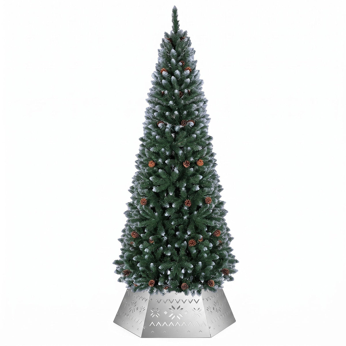 220 cm Christmas Tree and 71 cm Metal Tree Collar Set
