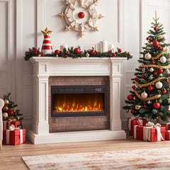 23 Inch Electric Fireplace Insert with Remote Control and Adjustable Flame-Black