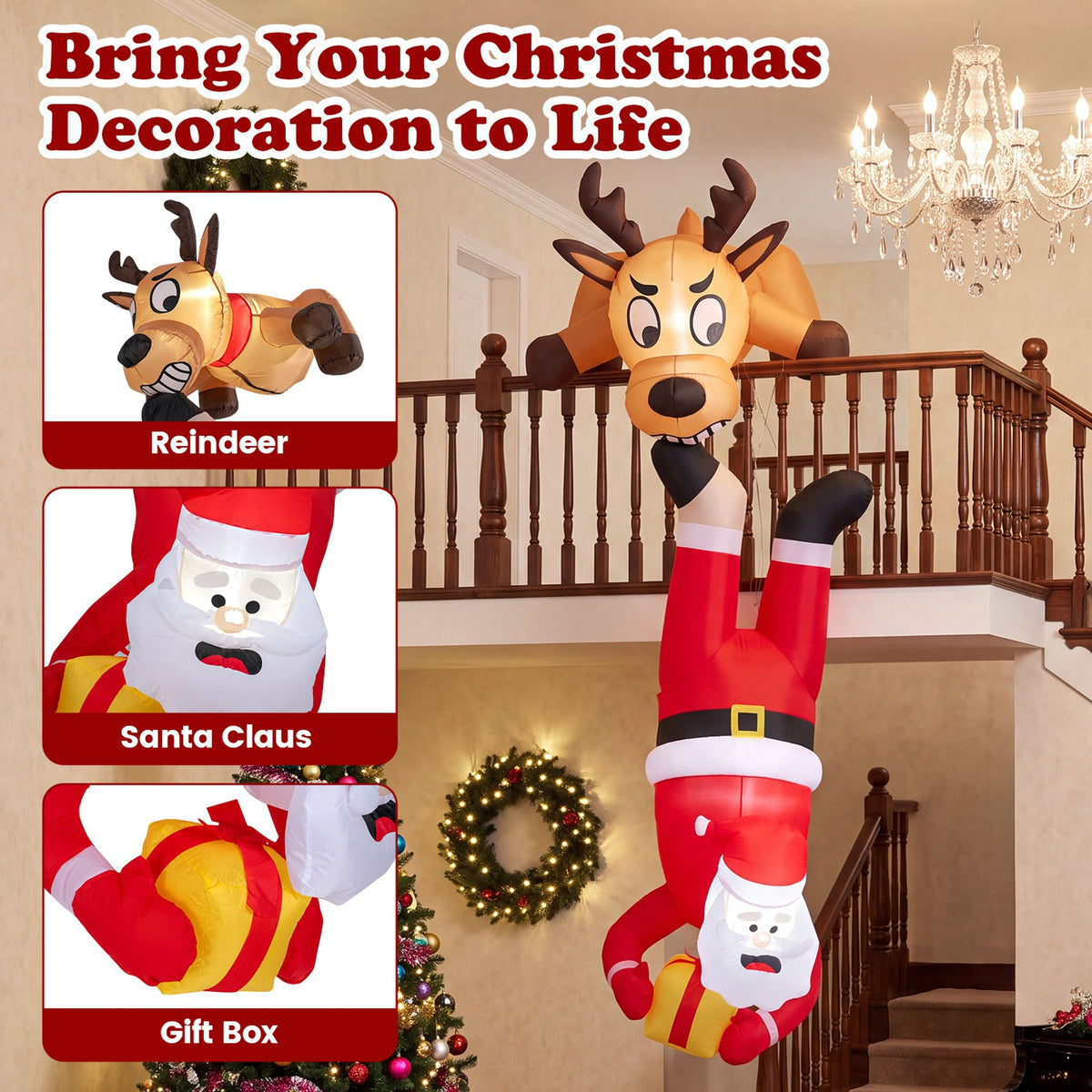 240 CM Inflatable Roof Hanging Christmas Indoor Outdoor Decoration, image 7