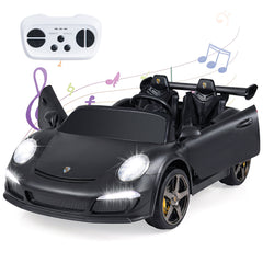 24V Battery Powered Electric Vehicle with Parent Remote Control and LED Lights-Black