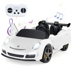 24V Battery Powered Electric Vehicle with Parent Remote Control and LED Lights-White