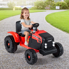 24V Ride On Tractor with Detachable Trailer for Kids-Red