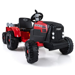 24V Ride On Tractor with Detachable Trailer for Kids-Red