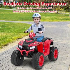 24V Ride-On ATV Toy Car with LED Lights and Wireless Connection-Red