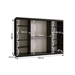 Royal Sliding Door Wardrobe 250cm