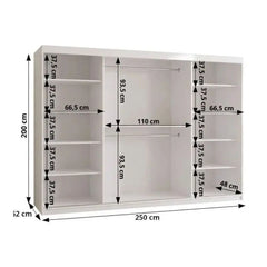 Uppsala T3 Sliding Door Wardrobe 250cm