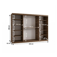 Royal Sliding Door Wardrobe 250cm
