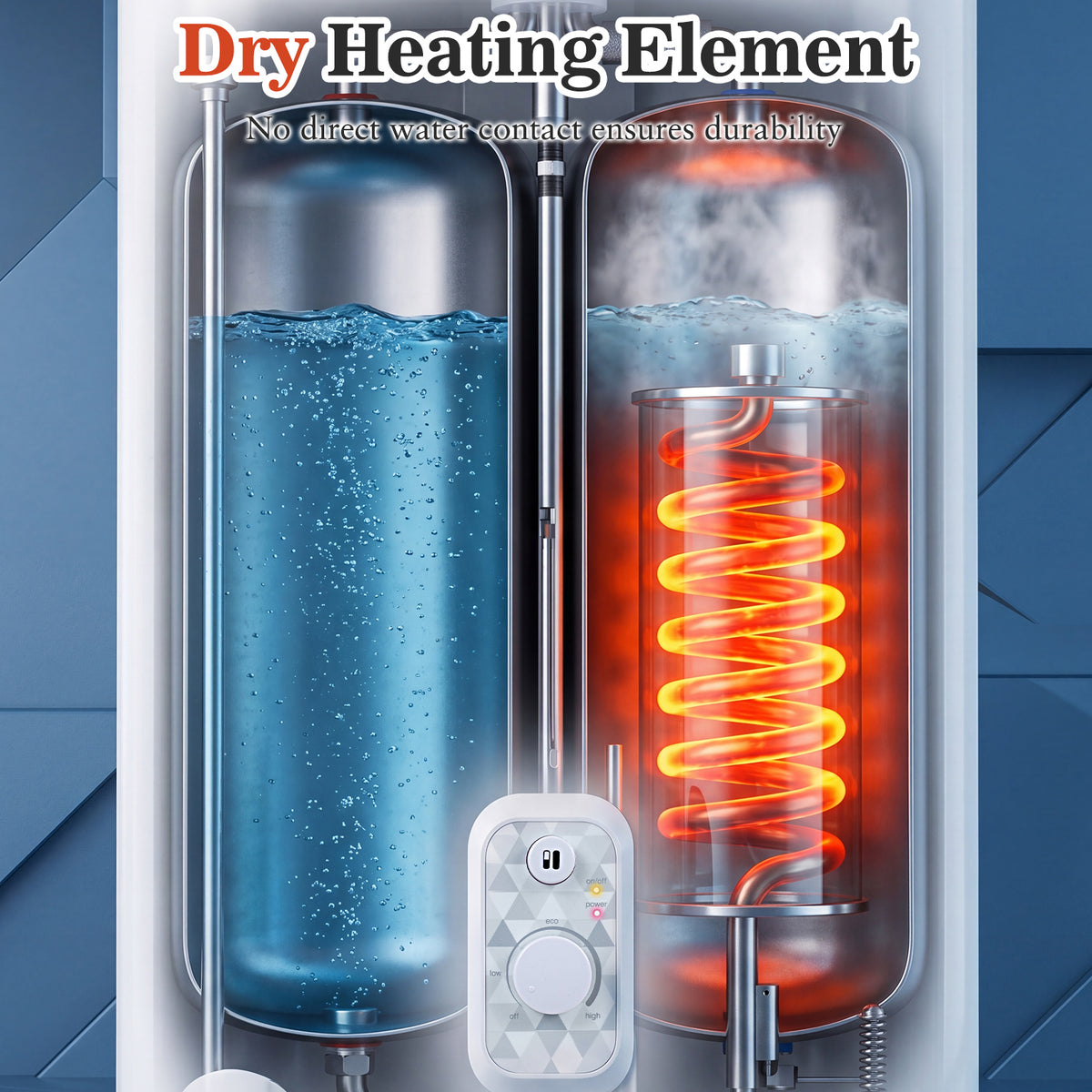 25L Electric Water Heater with Dual Power and Anti-Scale Enamelled Tank Eco Mode-White