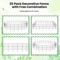 25 Pieces 33 x 61 cm Garden Fence with Rotatable Connector