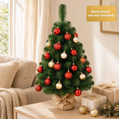 2FT/3FT Mini Artificial Tabletop Christmas Tree w/ Burlap Base-3FT