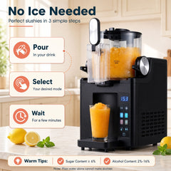 2L Slushie Machine for Home with 4 Presets and LED Display and Auto Cleaning