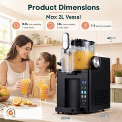 2L Slushie Machine for Home with 4 Presets and LED Display and Auto Cleaning