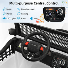 2-Seat Kids Ride on Truck with Parent Remote Control-White