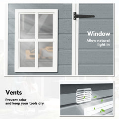 Outsunny Resin Garden Shed in Grey