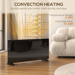 The black smart control heater providing convection heating for a room