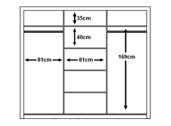 Arti 2 - 3 Sliding Door Wardrobe 250cm