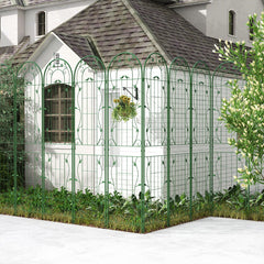 2 Pack Metal Garden Trellis for Climbing Plants Vegetables and Roses-Green