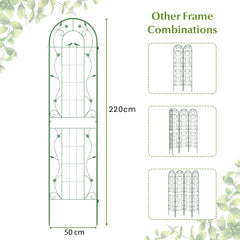 2 Pack Metal Garden Trellis for Climbing Plants Vegetables and Roses-Green