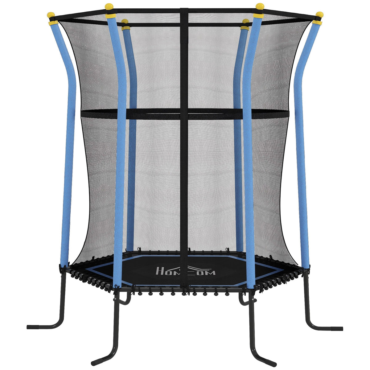 HOMCOM Kids Trampoline Mini Bouncer with Enclosure Safety Net For Ages 3-10 Years - Blue
