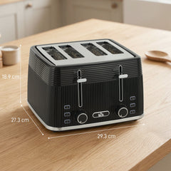 HOMCOM 4 Slice Toaster with 7 Browning Levels, Bread Toaster with Removable Crumb Tray, Black