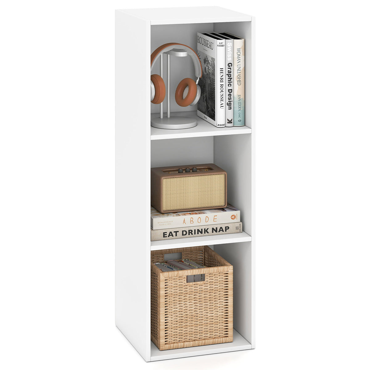 3-Cube Book Shelf Wooden Bookshelf Modern Bookcase Storage Organizer