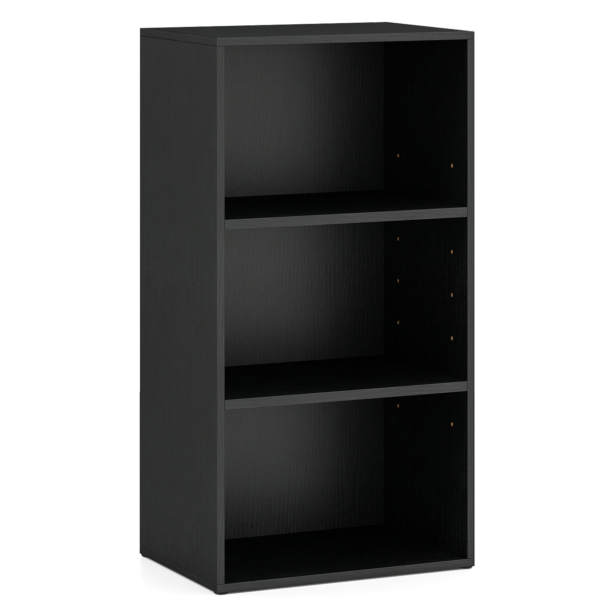 3-Cube Bookcase with 7-Position Adjustable Shelves and Anti-Toppling Kits-Blcak