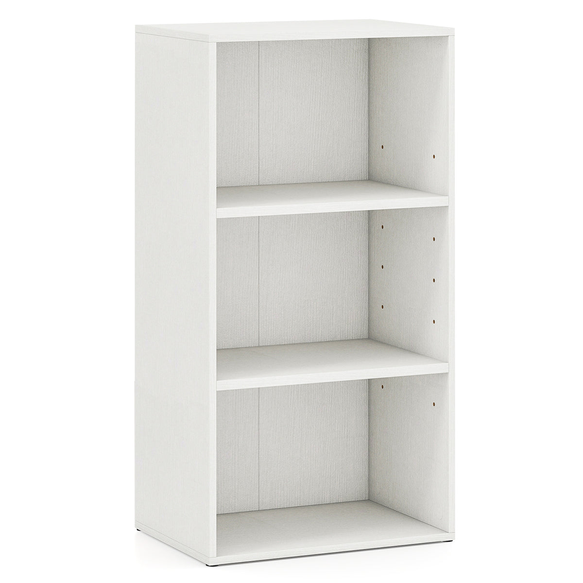 3-Cube Bookcase with 7-Position Adjustable Shelves and Anti-Toppling Kits-White