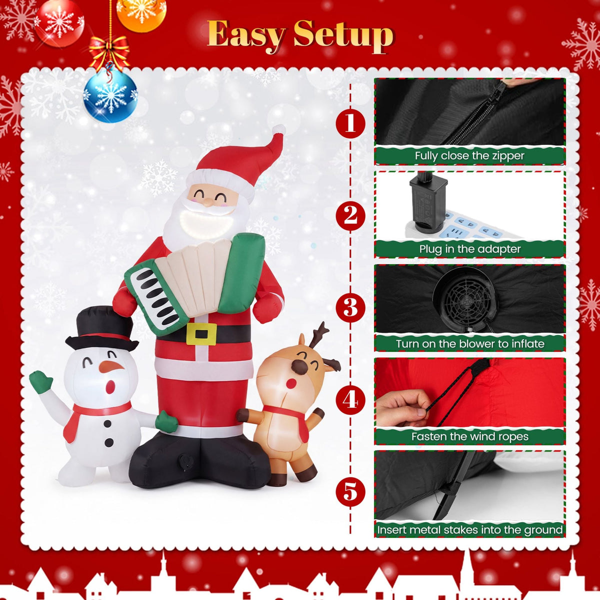 3-Pack 8 FT Inflatable Christmas Decorations, image 7