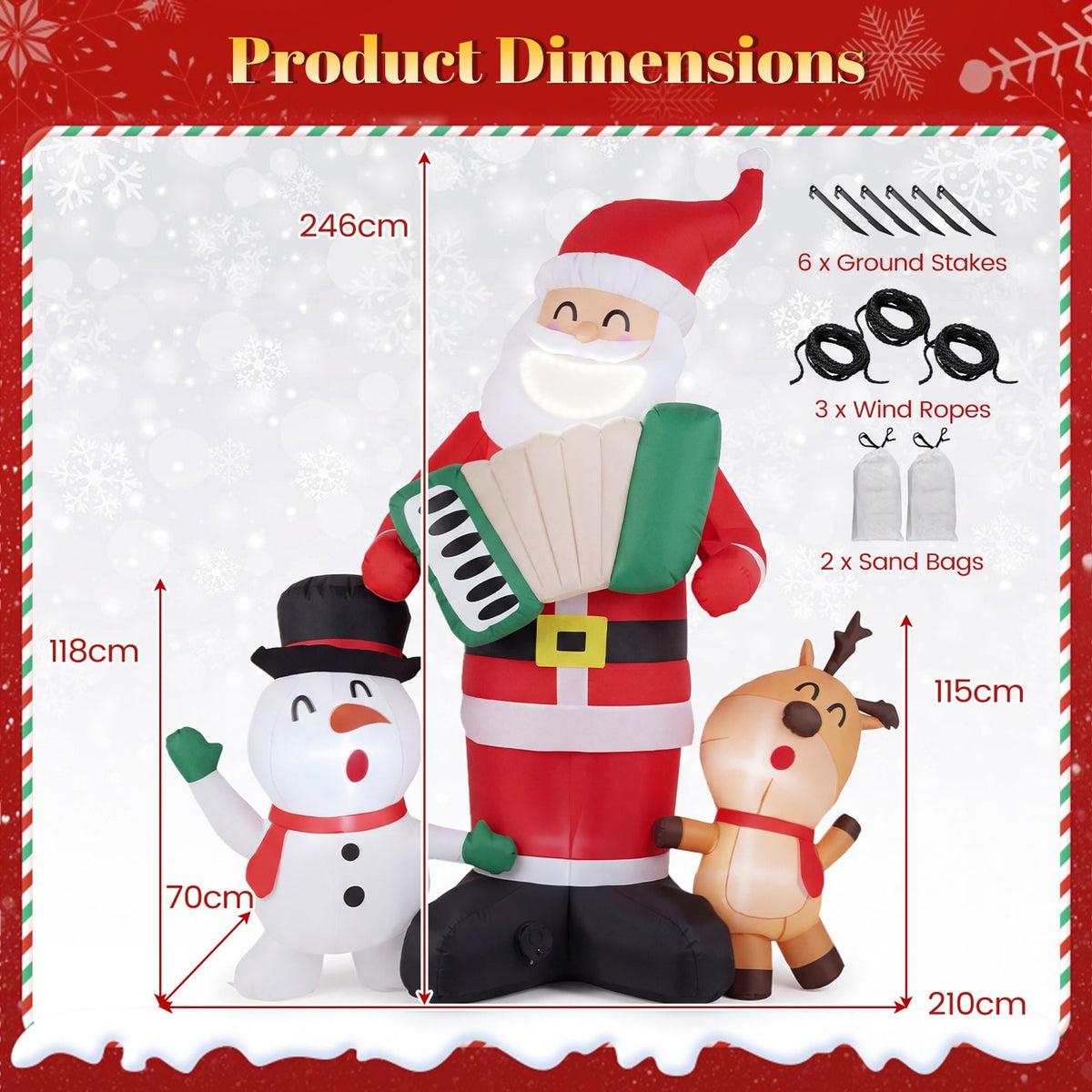 3-Pack 8 FT Inflatable Christmas Decorations, image 4