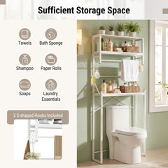 The bathroom storage unit showing icons for various items and a close up of the hooks
