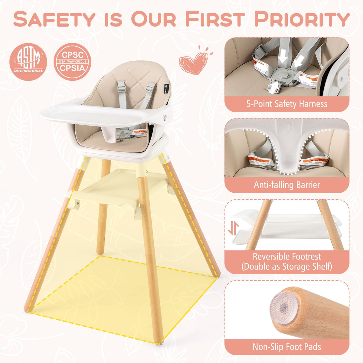 3 in 1 High Chairs in Beige, image 7