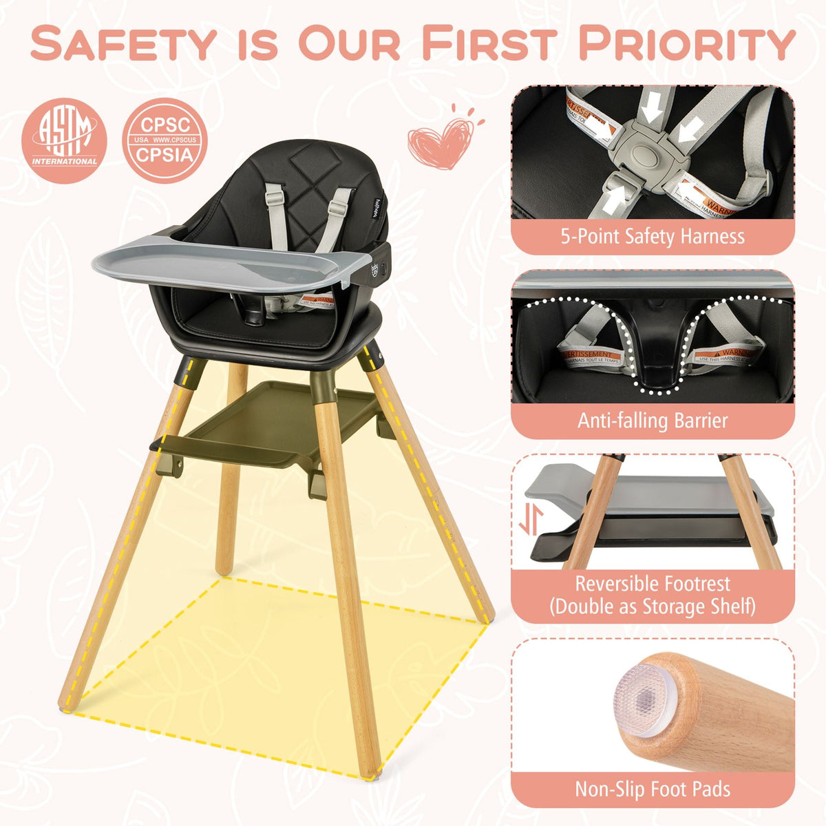 3 in 1 High Chairs in Black, image 7