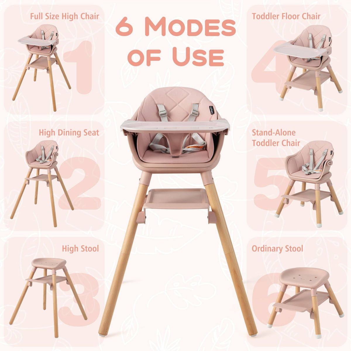 3 in 1 High Chairs in Pink, image 6
