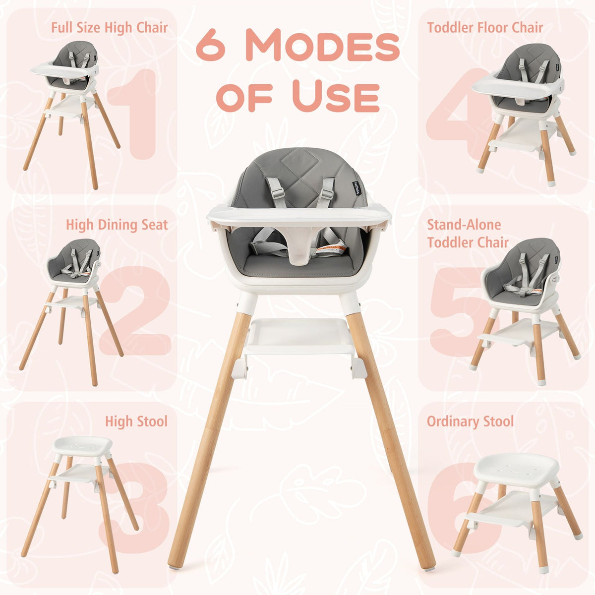 3 in 1 High Chairs in White, image 6