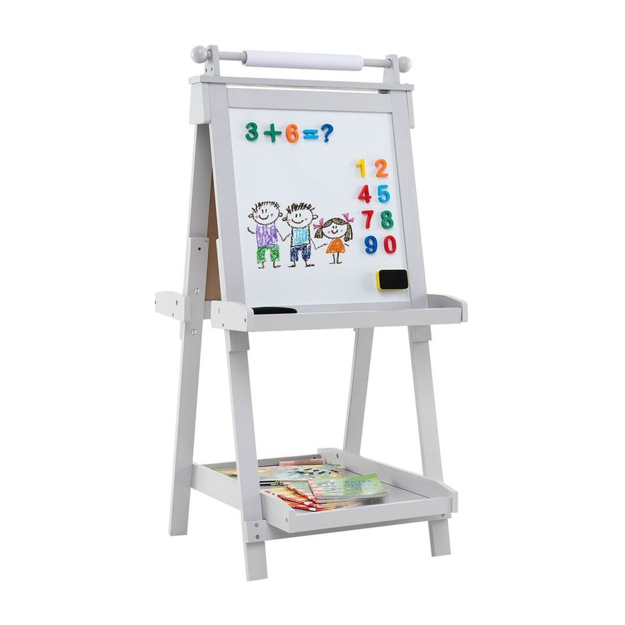 3-in-1 Double-sided Art Easel Foldable Easel for Kids-Grey