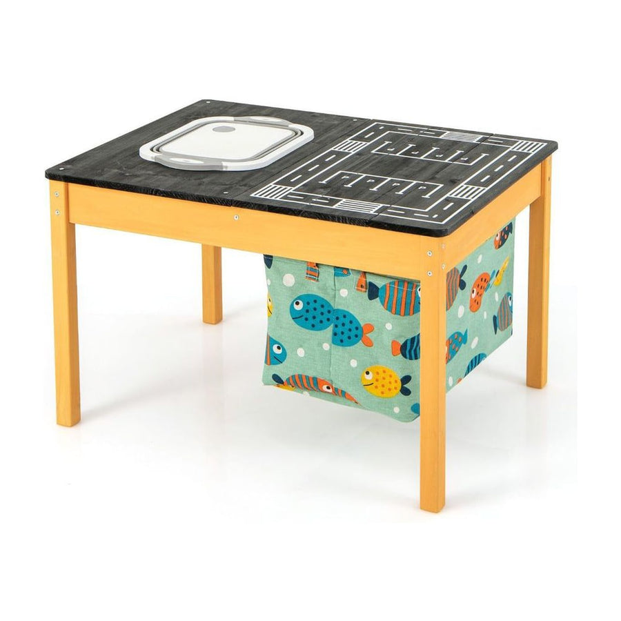 3-in-1 Kids Sand Water Activity Table with Foldable Storage Bin